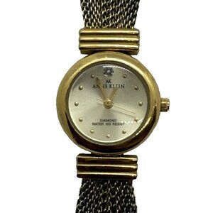 Anne Klein Quartz 10/5360 Diamond Women's Watch Mesh Bracelet Gold Tone WR 100FT